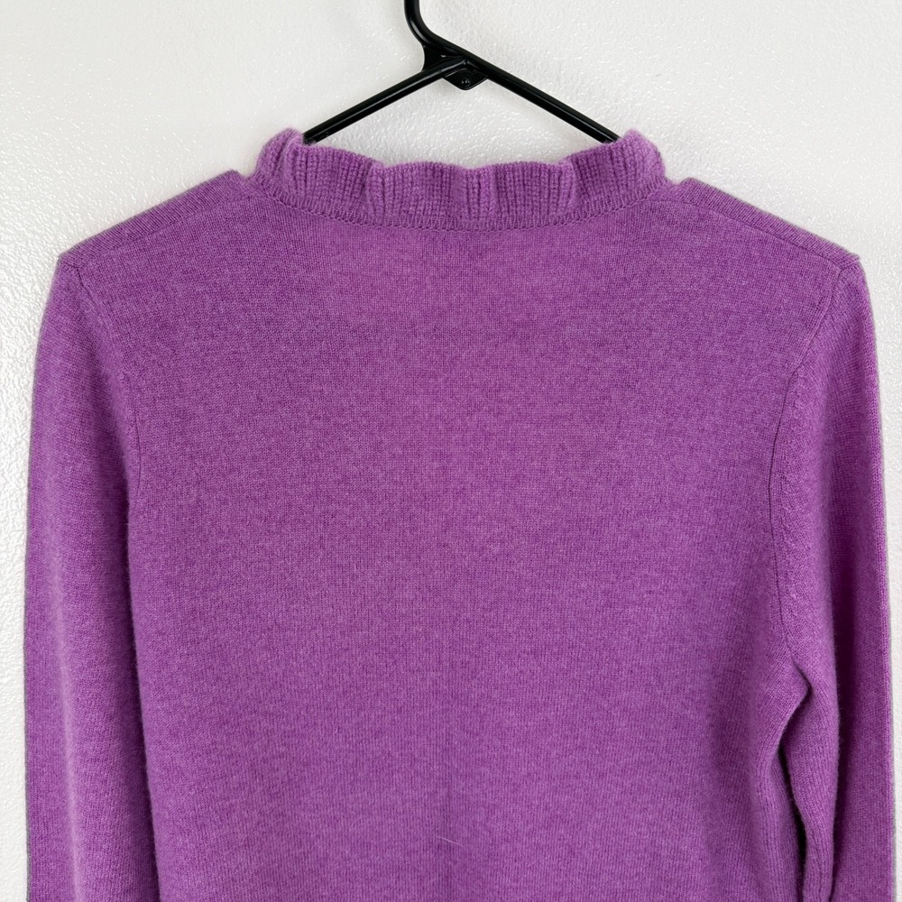 Sundance Sweater Womens Medium Purple Gisella Ruffle Neck Bell Cuff Long Sleeve - Picture 8 of 9